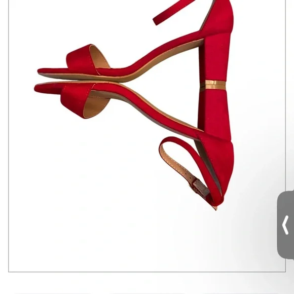 Fran Willor Red Block Heels Size 7 - Picture 2 of 5
